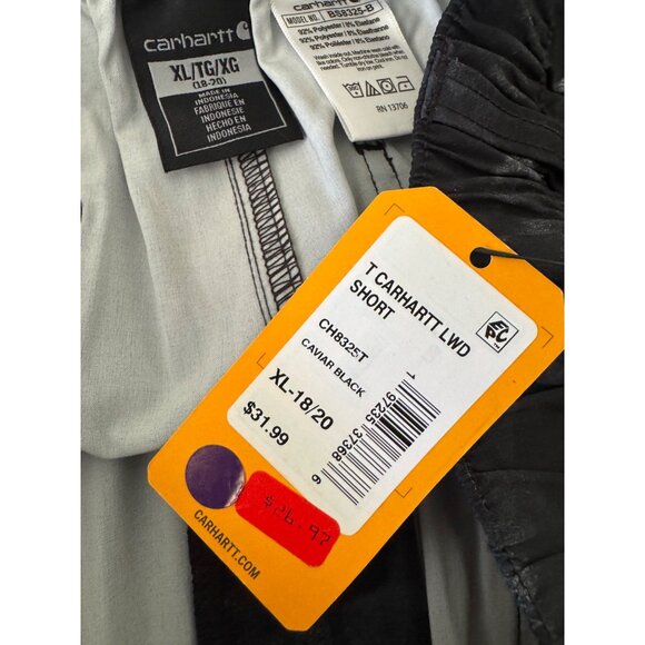 Carhartt Youth Kids Shorts Caviar Black Size $32 NWT Pockets Elastic Waist 8" - Picture 4 of 6
